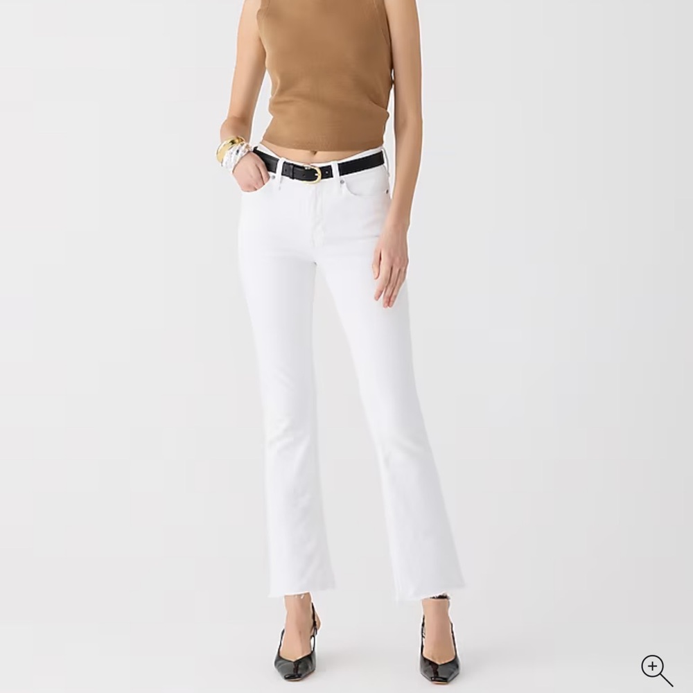 White J.Crew 9” Demi Boot Crop Jeans